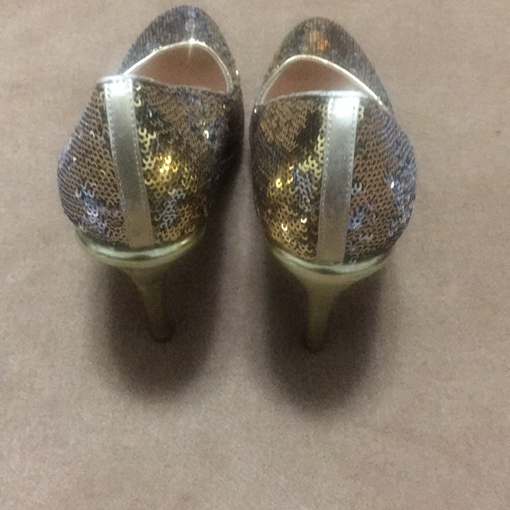 Gold Sequined Pumps - image 3